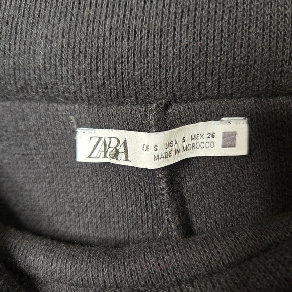 Zara Women's Soft Midi Sweater Dress Size S Black Long Sleeve Off Shoulder Goth - Picture 5 of 11